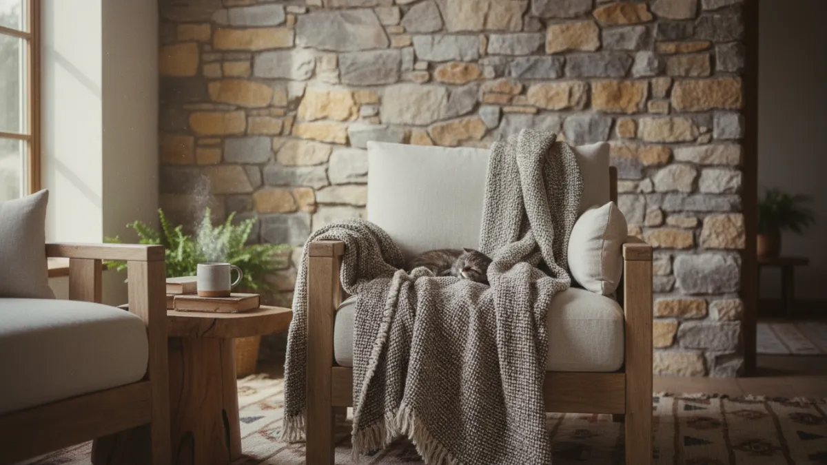 Idée déco salon avec mur en pierre : nos conseils de styles